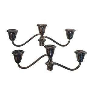 Pilgrim Silverplated Candelabras set of two with no base Vintage Tarnished